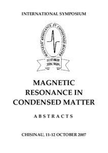 Science / Scattering / Condensed matter physics / Electron paramagnetic resonance / Nuclear magnetic resonance / Ferromagnetic resonance / Spin label / Yevgeny Zavoisky / Resonance / Physics / Scientific method / Spectroscopy