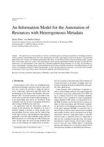 1  Semantic Web[removed]–0 IOS Press  An Information Model for the Annotation of