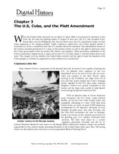Page 11  Chapter 3 The U.S, Cuba, and the Platt Amendment  W
