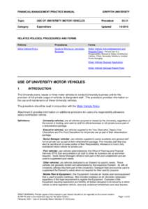 Use of University Motor Vehicles