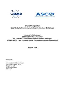 ESMO ASCO Empfehlungen für das Globale Curriculum in Internistischer Onkologie