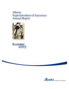 Alberta Finance and Enterprise - Insurance - Superintendent of Insurance Annual Report