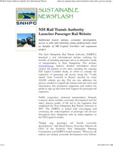 NH Rail Transit Authority Launches New Informational Website