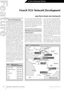 Feature  40 Years of High-speed Railways French TGV Network Development Jean-Pierre Arduin and Jincheng Ni