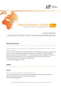 [removed]January 30–February 05 NEW ZIF PUBLICATION  ZIF Policy Briefing | Civilian Experts in Peace Operations: Strengthening Germany’s Foreign