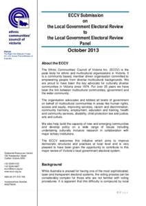 Patron  ECCV Submission on the Local Government Electoral Review to