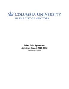 Baker Field Agreement Activities Report[removed]Posted January 31, 2013 Baker Field Agreement Activities Report – [removed]