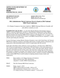 Business / Maria Contreras-Sweet / MBDA / Small business / Government / Georgia Statewide Minority Business Enterprise Center / Minority Business Development Agency / Presidency of Richard Nixon / Small Business Administration