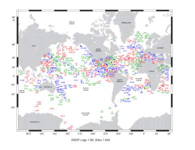 Deep Sea Drilling Project (DSDP) drill sites