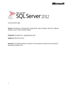 SQL Server White Paper Template