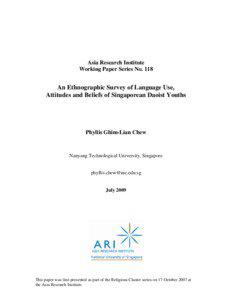 Asia Research Institute   Working Paper Series No. 118