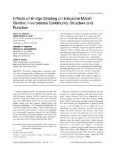 DOI: [removed]s00267[removed]y  Effects of Bridge Shading on Estuarine Marsh Benthic Invertebrate Community Structure and Function SCOTT D. STRUCK*