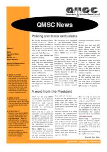 QMSC News Edition 3 Policing and motor enthusiasts  Edition 3