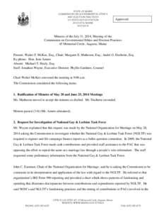 STATE OF MAINE COMMISSION ON GOVERNMENTAL ETHICS AND ELECTION PRACTICES 135 STATE HOUSE STATION AUGUSTA, MAINE[removed]