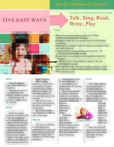 Learning to read / Writing / Orthography / Literacy / Baby talk / Vocabulary / Emergent literacies / Reading readiness in the USA / Linguistics / Reading / Applied linguistics