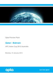 Opta Preview Pack  Qatar - Bahrain AFC Asian Cup 2015 Australia  Monday, 19 January 2015