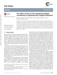 The effect of links on the interparticle dipolar correlations in supramolecular magnetic filaments