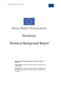 Green Public Procurement – Electricity  Green Public Procurement Electricity Technical Background Report