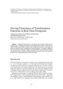 K. Kuutti, E. H. Karsten, G. Fitzpatrick, P. Dourish, and K. Schmidt (eds.). Proceedings of the Eighth European Conference on Computer-Supported Cooperative Work, 14-18 September 2003, Helsinki, Finland © 2003 Kluwer Ac