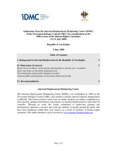 Microsoft Word - CCPR Azerbaijan - IDMC final.doc