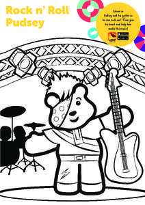 Rock n’ Roll Pudsey Colour in Pudsey and his guitar so he can rock out. Then join