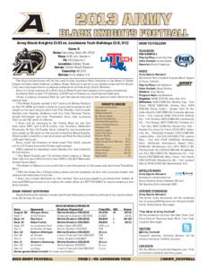 2013 Army  black knights Football Army Black Knights[removed]vs. Louisiana Tech Bulldogs (1-3, 0-1)  ®