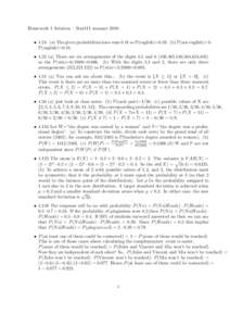Homework 1 Solution – Stat111 summer 2010 • a) The given probabilities have sum 0.41 so P(english)=b) P(not english)=1P(english)=0.41. • 4.32 (a) There are six arrangements of the digits 4,5 and 6 (45