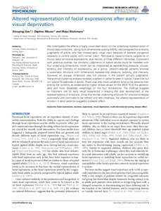 ORIGINAL RESEARCH ARTICLE published: 21 November 2013 doi: [removed]fpsyg[removed]Altered representation of facial expressions after early visual deprivation