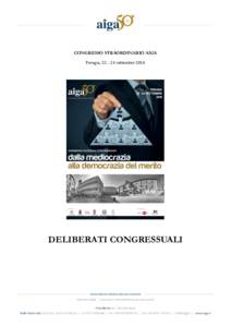  CONGRESSO STRAORDINARIO AIGA Perugia,	22	–	24	settembre	2016