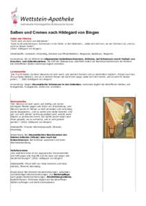 Salben und Cremen nach Hildegard von Bingen Salbe des Hilarius 