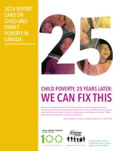 2014 REPORT CARD ON CHILD AND FAMILY POVERTY IN CANADA