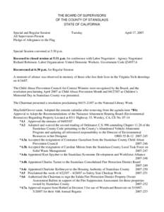 April 17, [removed]Board of Supervisors Minutes
