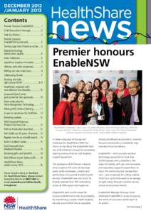 DECEMBERJANUARY 2013 Contents Premier honours EnableNSWChief Executive’s message2