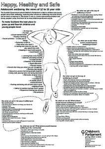 Adolescent wellbeing, the views of 12 to 15 year olds The Scottish Government asked Children’s Parliament to talk to children and young people about their wellbeing, exploring what influences wellbeing and what actions