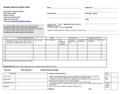 IMAGING SERVICES ORDER FORM