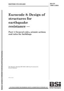 BRITISH STANDARD  Eurocode 8: Design of structures for earthquake resistance —
