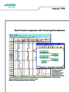 PowerLog® | RPM  Rock Physics integrated with PowerLog Petrophysics Models, parameters and settings are