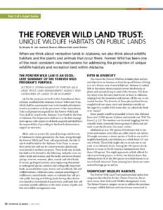 Part 3 of a 4-part Series  The Forever Wild Land Trust: Unique Wildlife Habitats on Public Lands By Gregory M. Lein, Assistant Director, Alabama State Lands Division