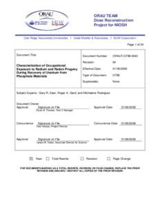 ORAU TEAM Dose Reconstruction Project for NIOSH Oak Ridge Associated Universities I Dade Moeller & Associates I MJW Corporation Page 1 of 24