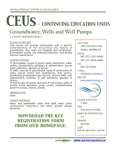 KEEWAYTINOOK CENTRE OF EXCELLENCE!  CEUs - CONTINUING EDUCATION UNITS