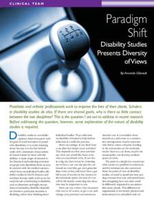 CLINICAL TEAM  Paradigm Shift Disability Studies Presents Diversity