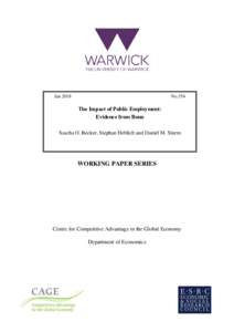 JanNo.354 The Impact of Public Employment: Evidence from Bonn