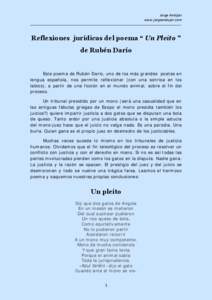 Jorge Andújar www.jorgeandujar.com Reflexiones jurídicas del poema “ Un Pleito ” de Rubén Darío
