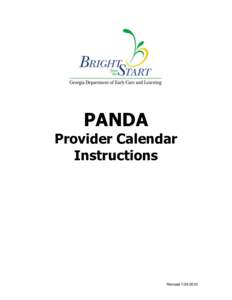 PANDA Provider Calendar Instructions Revised[removed]