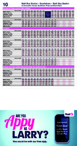 10  Bath Bus Station – Southdown – Bath Bus Station via Coronation Avenue, Southdown Road and Mount Road  Mondays to Fridays (except Public Holidays)