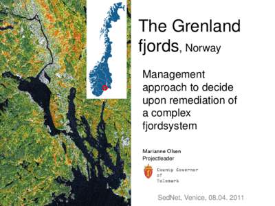 The Grenland fjords, Norway Management approach to decide upon remediation of a complex