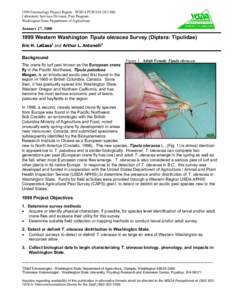 1999 Entomology Project Report - WSDA PUB 034 (N[removed]Laboratory Services Division, Pest Program Washington State Department of Agriculture January 27, 2000