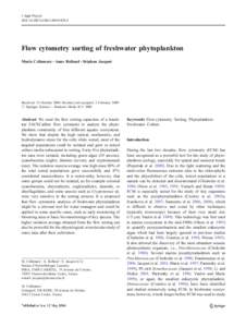 J Appl Phycol DOI[removed]s10811[removed]Flow cytometry sorting of freshwater phytoplankton Maria Cellamare & Anne Rolland & Stéphan Jacquet