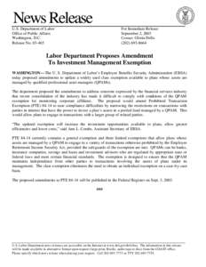 News Release U.S. Department of Labor Office of Public Affairs Washington, D.C. Release No[removed]