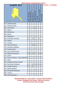 ALASKA  CROP/COUNTY COVERAGE BY STATE CY[removed]Filing 2012